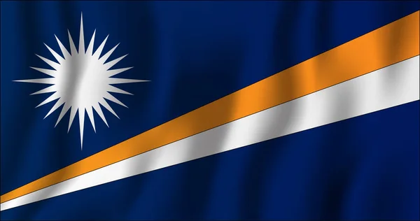 Marshallinseln Realistisches Fahnenschwenken Vektor Illustration Nationales Hintergrundsymbol Unabhängigkeitstag — Stockvektor