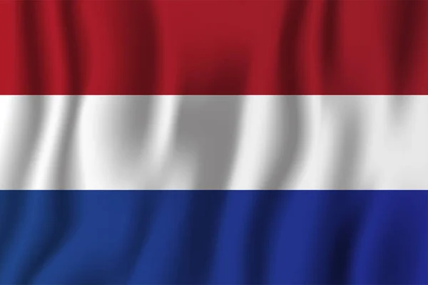 Paesi Bassi Realistico Sventolando Bandiera Vettoriale Illustrazione Paese Nazionale Simbolo — Vettoriale Stock