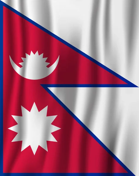 Nepal Realistische Flaggenschwenken Vektor Illustration Nationales Hintergrundsymbol Unabhängigkeitstag — Stockvektor