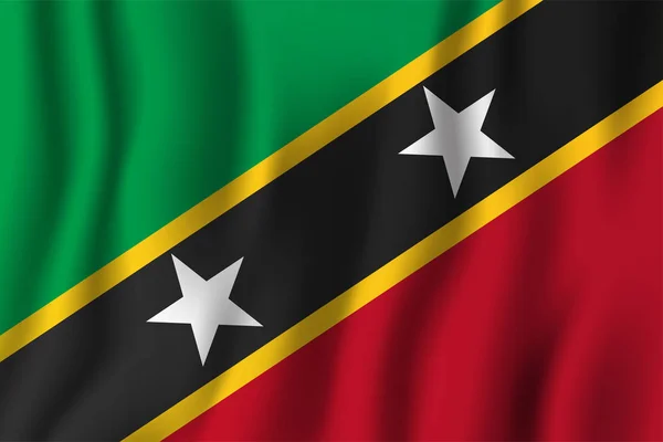 São Cristóvão Nevis Realistas Acenando Ilustração Vetorial Bandeira Símbolo Fundo — Vetor de Stock