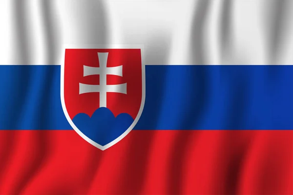 Slovaquie Réaliste Agitant Drapeau Vectoriel Illustration Symbole Fond National Jour — Image vectorielle
