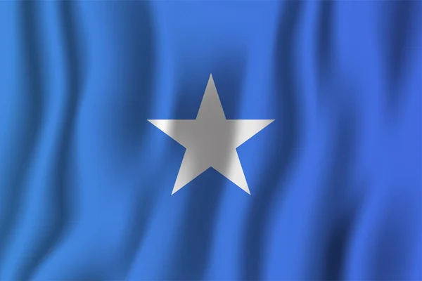 Somalia Realistisches Fahnenschwenken Vektor Illustration Nationales Hintergrundsymbol Unabhängigkeitstag — Stockvektor