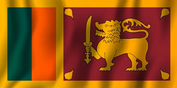 Sri Lanka Ilustração Vetorial Bandeira Ondulação Realista Símbolo Fundo Nacional — Vetor de Stock