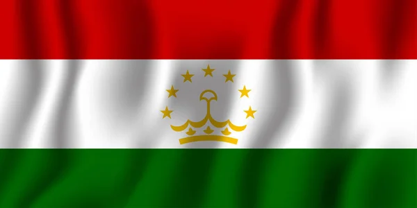 Tajiquistão Ilustração Vetor Bandeira Acenação Realista Símbolo Fundo Nacional Dia — Vetor de Stock