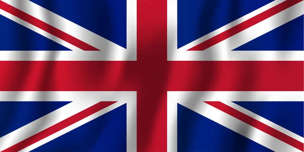 Regno Unito Realistico Sventolando Bandiera Vettoriale Illustrazione Paese Nazionale Simbolo — Vettoriale Stock