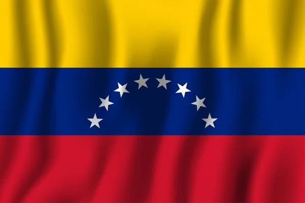 Venezuela Realistische Wuivende Vlag Vector Illustratie Nationale Land Achtergrond Symbool — Stockvector