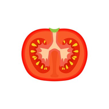 Domates vejetaryen doğal izole hasat vektör. Doğa kırmızı sebze yemek yemek yaz. Lezzetli illüstrasyon vegan taze organik arka plan. Bitki simgesi karikatür color nesnesi. Ürün salata yemek dilim.