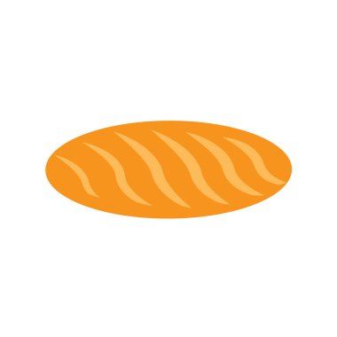 Somun ekmek yemek tasarım lezzetli fırında. Organik kahverengi Aperatif geleneksel işareti. Ev yapımı tatlı vektör ürün yemek beyaz izole. Akşam yemeği konsept illüstrasyon kahvaltı baget simgesi. Restoran logosu.