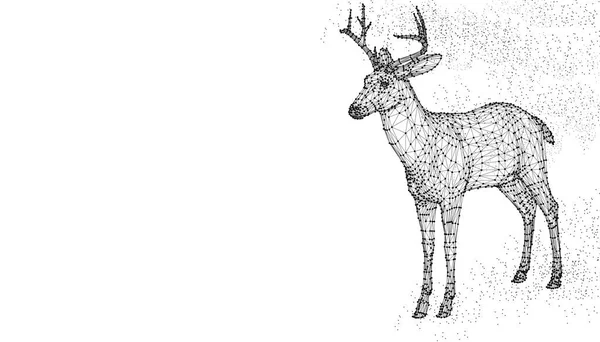 Testa Cervo Vettore Illustrazione Animale Astratto Wirframe Poligono Triangolo Sfondo — Vettoriale Stock