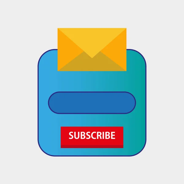 Email Subscribe Newsletter Popup Form Template Online Marketing Icon Button — Stock Vector