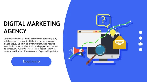 Dijital pazarlama ajansı yaratıcı tasarım iş promosyon. Vektör office reklam proje işareti ad. Ticari yönetim ağ bilgi Satılık. Strateji hizmet optimizasyonu afiş. SEO poster