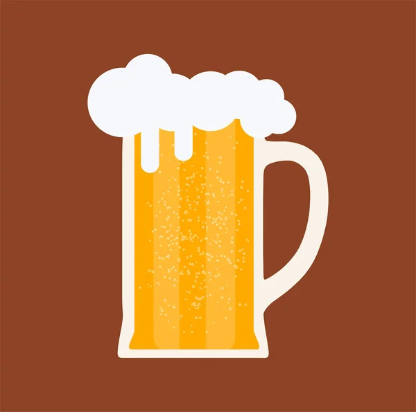 Beer Glass Mug Beverage Bar Pub Vector Drink Alcohol Brewery — Stock Vector