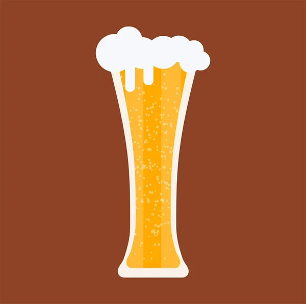 ビール ガラス マグカップ飲料バー ベクトル ドリンク アルコール醸造所背景 ヴィンテージ イエロー エールのシンボル 食品アイコン — ストックベクタ