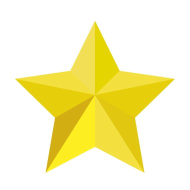 Sarı yıldız vektörü düz element işareti izole edilmiş beyaz simge