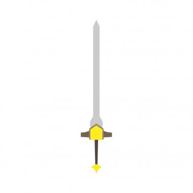 Longsword vektör keskin cartoom sihirli kral simgesi illüstrasyon. Med