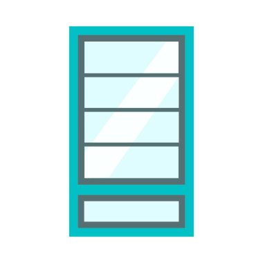 Pencere camı ön görünüş mimari konsepti. İç hat.