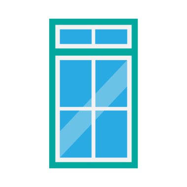 Pencere camı ön görünüş mimari konsepti. İç hat.