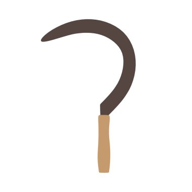 Hasat orak bıçak retro simgesi illüstrasyon keskin metal. Vec