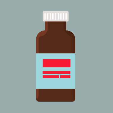 Enjeksiyon şişesi hastalık bakım doz vektör simgesi. Antibiyotik healt