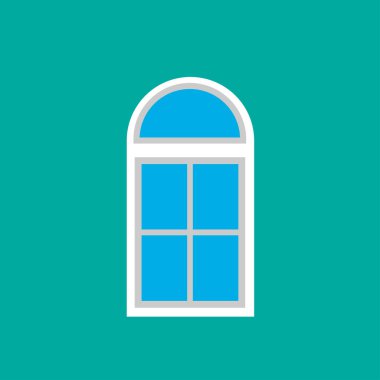 Pencere camı ön görünüş mimari konsepti. İç hat.