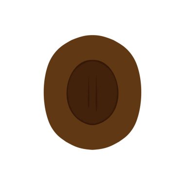 Kovboy şapkası kahverengi üst görünüm simgesi. Kişi erkek geleneksel çiftçi c