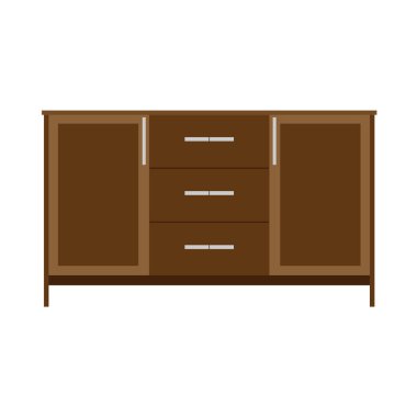 Armoire vector llustration rack shelf furniture icon. Vintage el