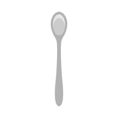 Kaşık closeup ekipman aracı vektör simgesi. Düz mutfak silverwar