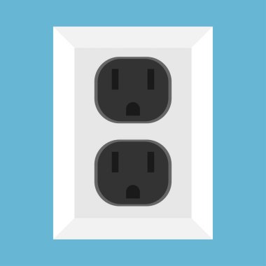 Duvar soketi vektör simge ekipman iç teknoloji nesne. El