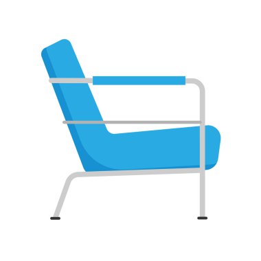 Koltuk yan görünüm mobilya vektör simgesi illüstrasyon izole. 