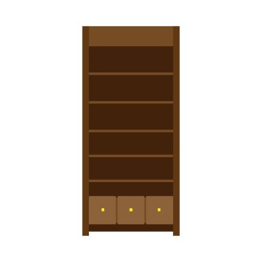 Armoire vector llustration rack shelf furniture icon. Vintage el