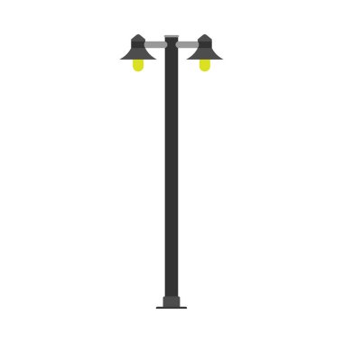 Lamba sonrası sokak mimarisi güç ışık vektör simgesi. Kutup ener