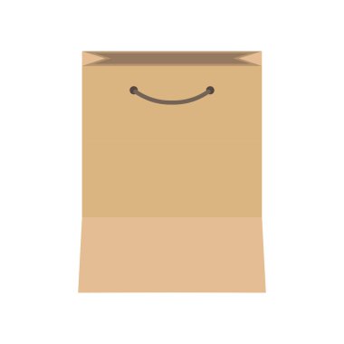 Kağıt torba ambalaj izole iş kahverengi nesne vektör simgesi. 