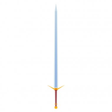 Longsword vektör keskin cartoom sihirli kral simgesi illüstrasyon. Med