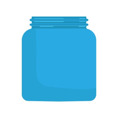 Kavanoz cam kavramı düz sıvı boş şişe vektör simgesi. Reçel gıda