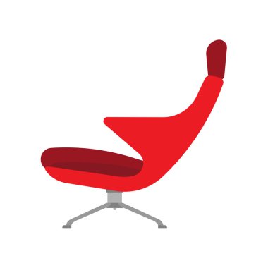 Koltuk yan görünüm mobilya vektör simgesi illüstrasyon izole. 