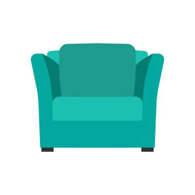 Boss ofis koltuğu vektör düz simge ön görünüm. Rahat bir dinlenme