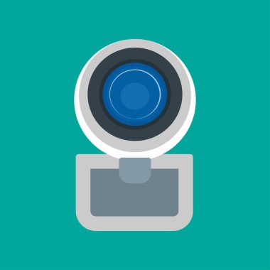 Web kamera ön görünüm vektör simgesi dijital teknoloji ekipman v