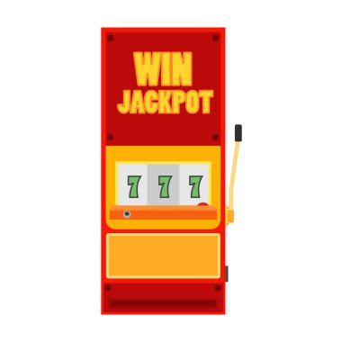 Slot makine casino oyunu vektör simgesi ön görünüm. Jackpot gamblin