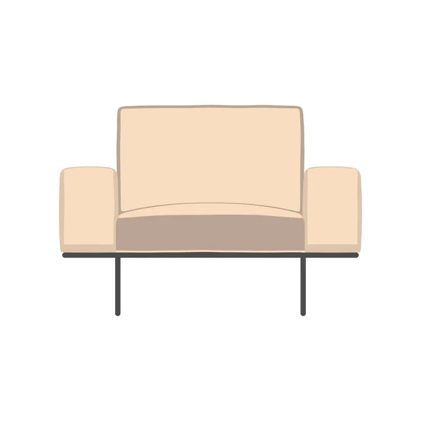Loft Sessel Frontansicht isoliert auf weißem Vektor Illustration — Stockvektor