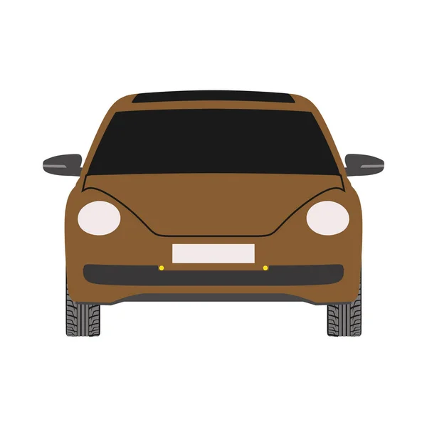 Car front view transportaion style. Flat vector isolated icon — Stock Vector