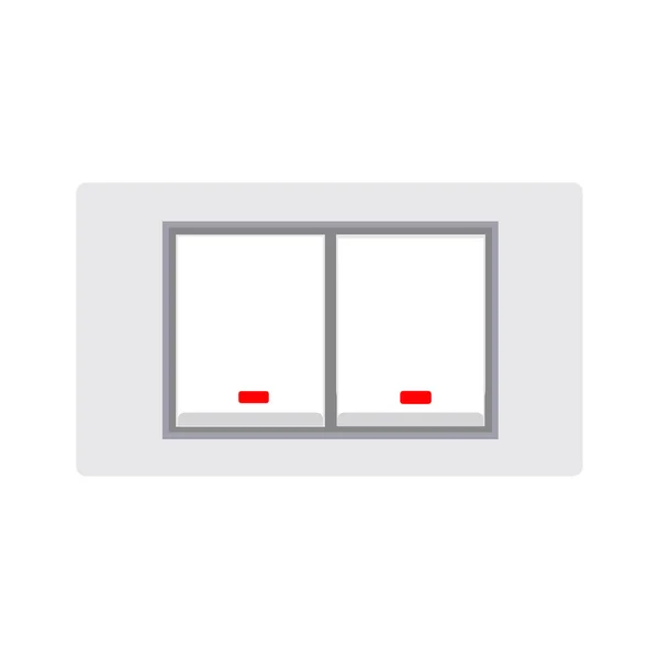 Lichtschalter elektrische Innenausstattung flache Zeichen Vektor Symbol — Stockvektor