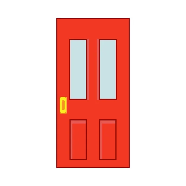 Зовнішня прикраса дверей безпека вхід вектор плоский значок. Hou — стоковий вектор