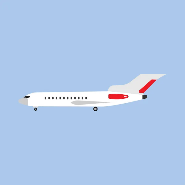 Avião tecnologia de transporte de passageiros motor vista lateral fl —  Vetores de Stock