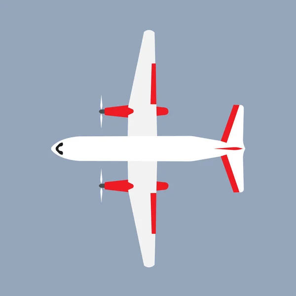 Αεροπορική μεταφορά διανύσματος επιβατικού αεροσκάφους επάνω όψη. Επίπεδη βουσίνη — Διανυσματικό Αρχείο