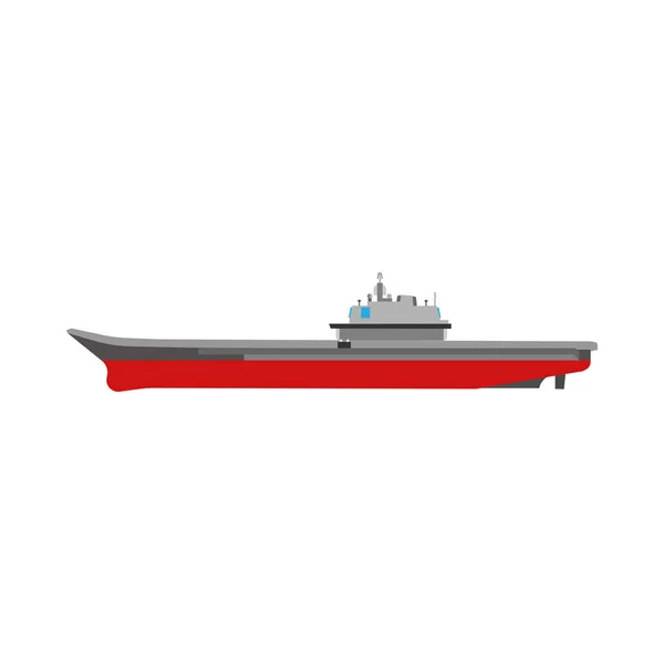 Aircraft carrier isolated white navy ship marine transport flat — Stock Vector