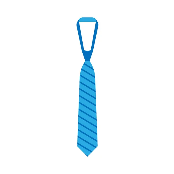 Tie clothing vector accessory element businessman. Flat silk blu — Stock Vector