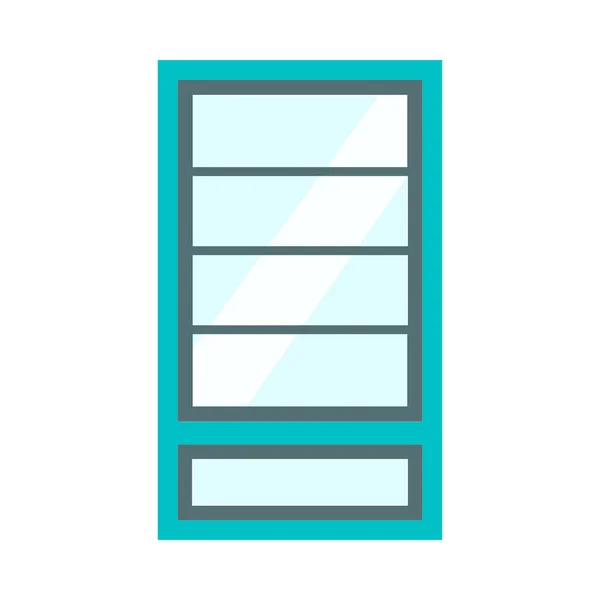 Architektur-Vektor-Konzept für Fensterglas-Frontansicht. Innenraum — Stockvektor