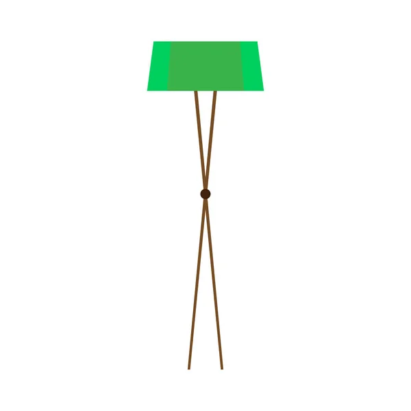 플로어 램프 개념 편안한 녹색 밝은 인테리어. 객실 동향 — 스톡 벡터