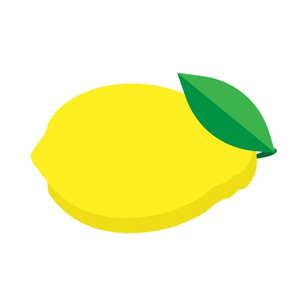 Limón natural amarillo fruta madura vector icono plano. Cítricos agrios en — Vector de stock
