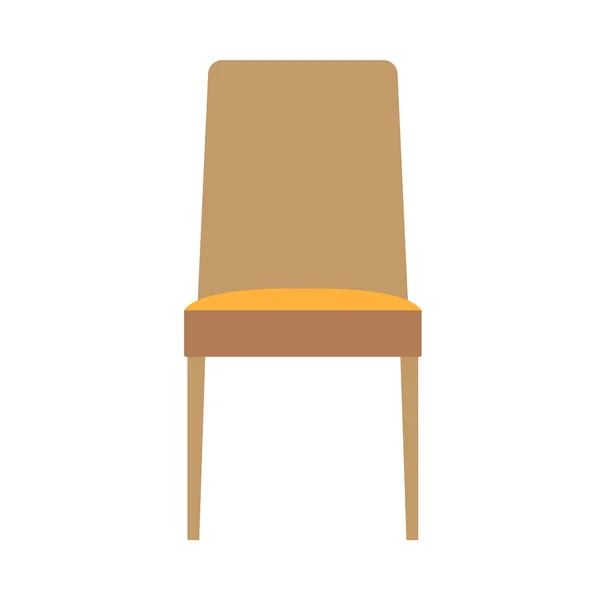 Stuhl Vorderseite hölzerne Vektor-Symbol. Büro komfortables Symbol r — Stockvektor
